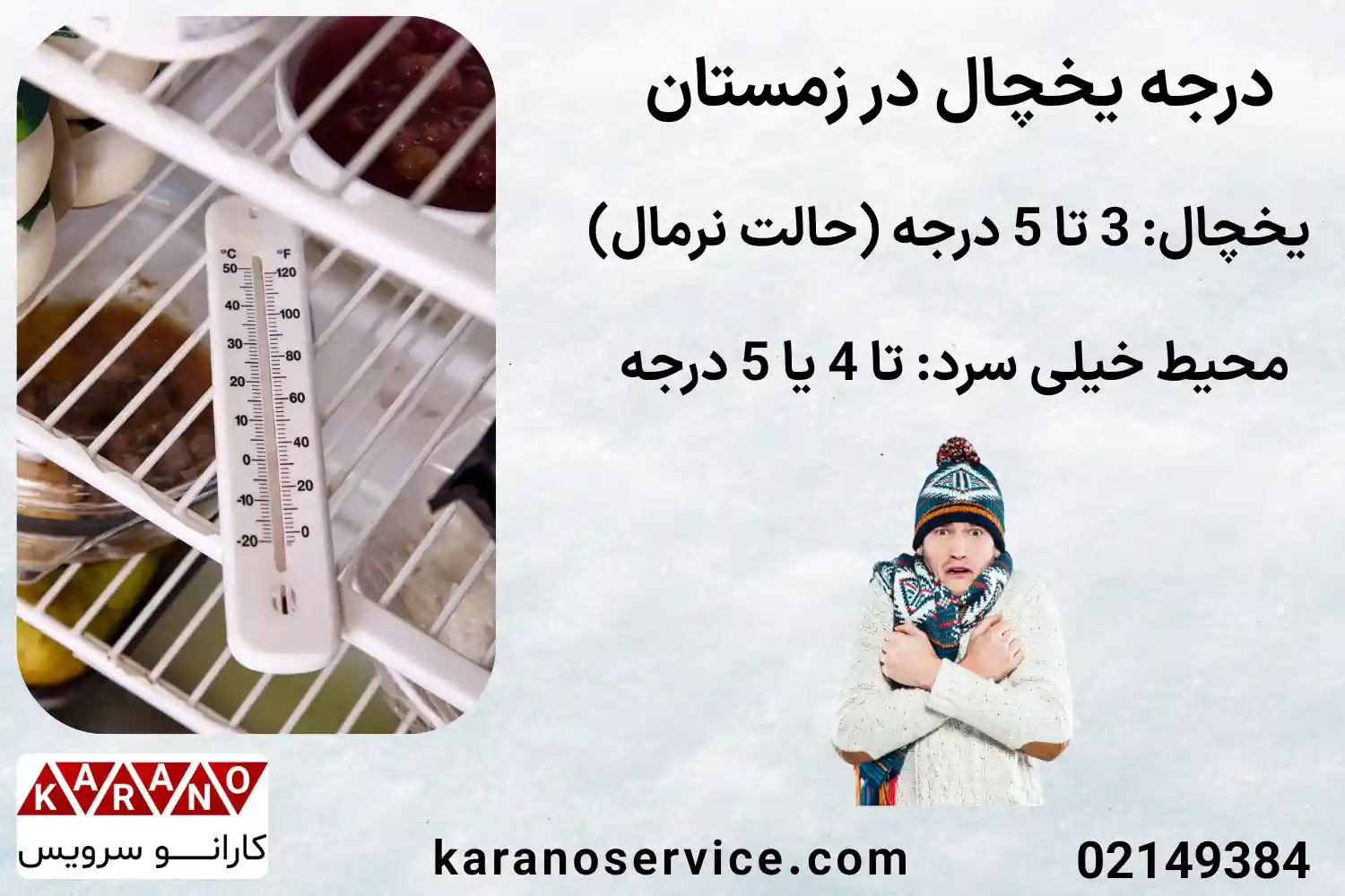 تنظیم درجه یخچال در زمستان