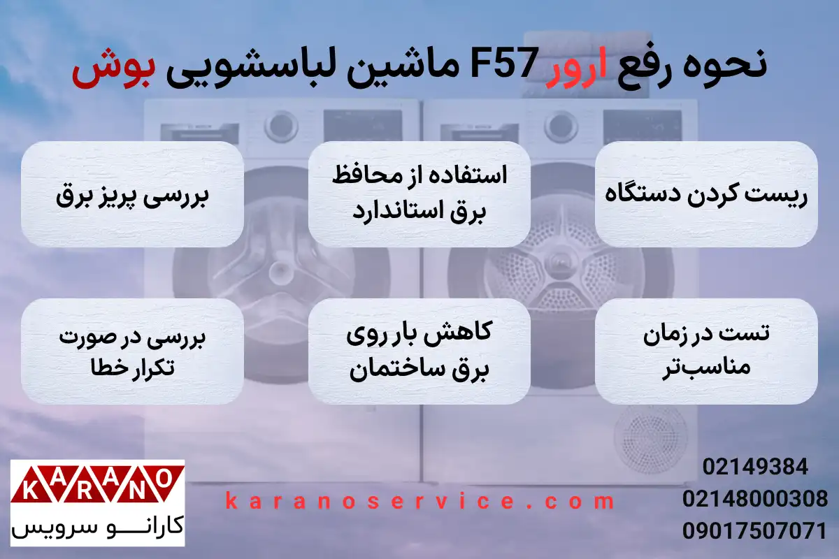 رفع ارور F57 ماشین لباسشویی بوش